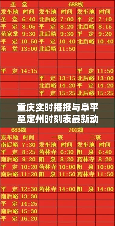 重庆实时播报与阜平至定州时刻表最新动态解析