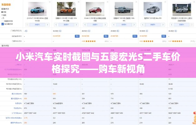 小米汽车实时截图与五菱宏光S二手车价格探究——购车新视角