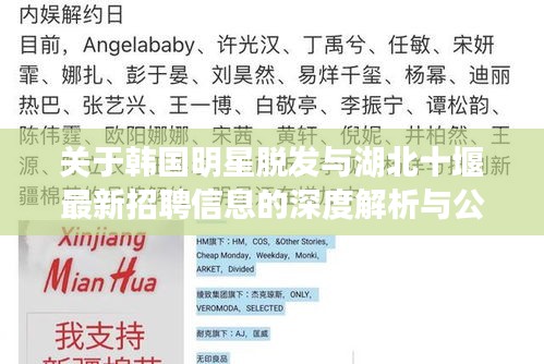 关于韩国明星脱发与湖北十堰最新招聘信息的深度解析与公众警示
