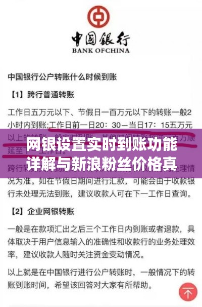 网银设置实时到账功能详解与新浪粉丝价格真相揭秘