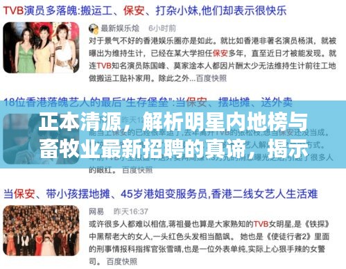 正本清源,解析明星内地榜与畜牧业最新招聘的真谛,揭示虚假宣传背后的真相