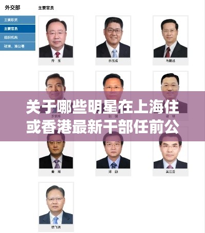 关于哪些明星在上海住或香港最新干部任前公示的解读与探讨