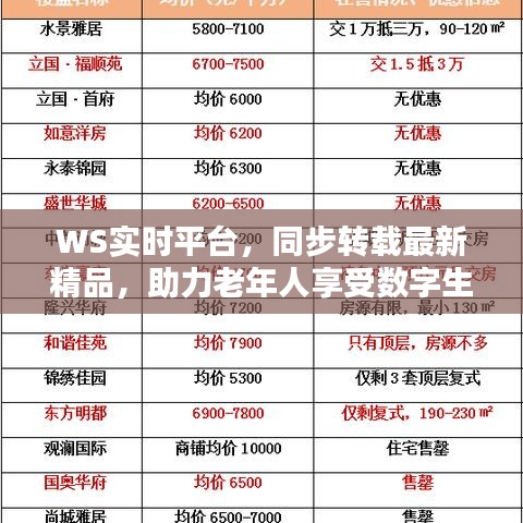WS实时平台，同步转载最新精品，助力老年人享受数字生活关爱