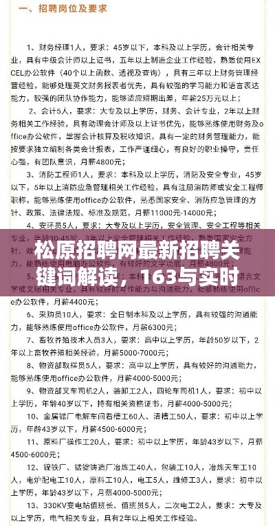 松原招聘网最新招聘关键词解读,163与实时视频网络招聘的价值与警惕