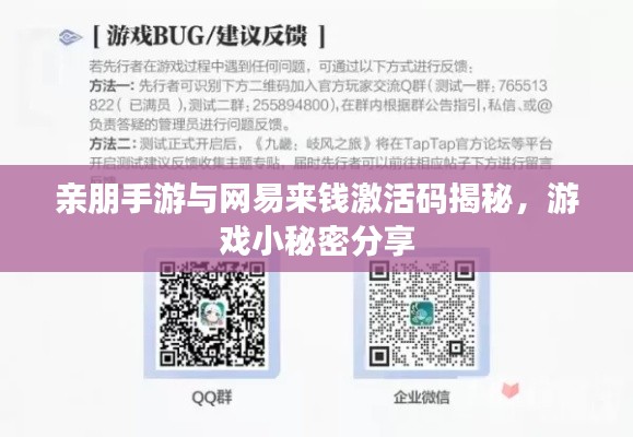 亲朋手游与网易来钱激活码揭秘,游戏小秘密分享