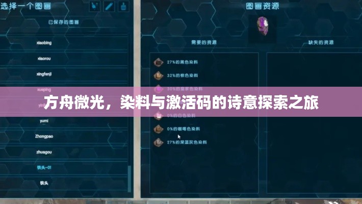 方舟微光,染料与激活码的诗意探索之旅