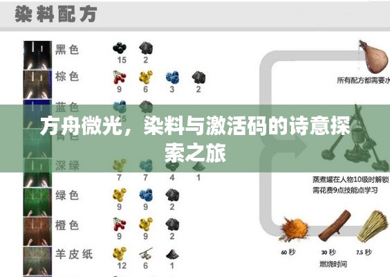 方舟微光,染料与激活码的诗意探索之旅