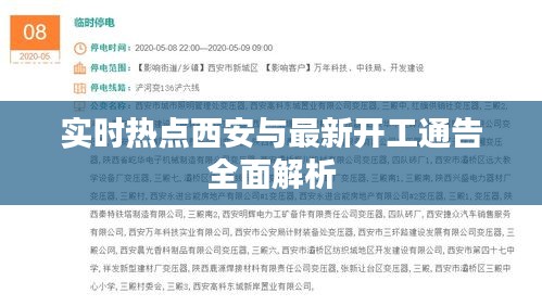 实时热点西安与最新开工通告全面解析