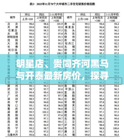 明星店、贵同齐河黑马与开泰最新房价,探寻房地产趋势与热门话题解析