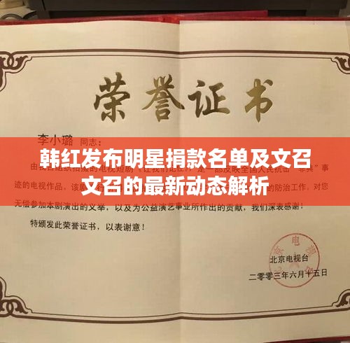 韩红发布明星捐款名单及文召文召的最新动态解析