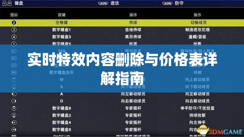 实时特效内容删除与价格表详解指南