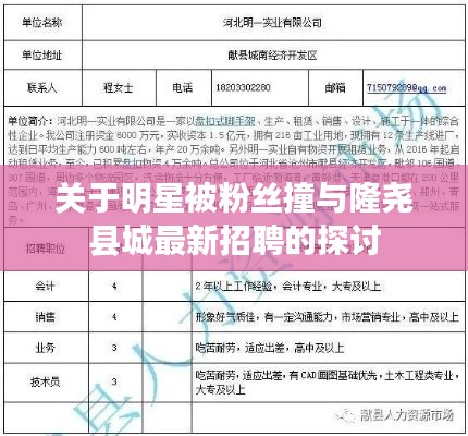 关于明星被粉丝撞与隆尧县城最新招聘的探讨