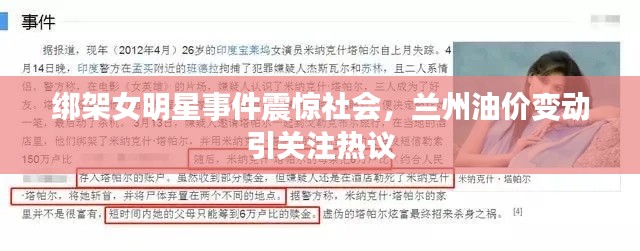 绑架女明星事件震惊社会,兰州油价变动引关注热议